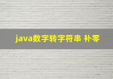 java数字转字符串 补零